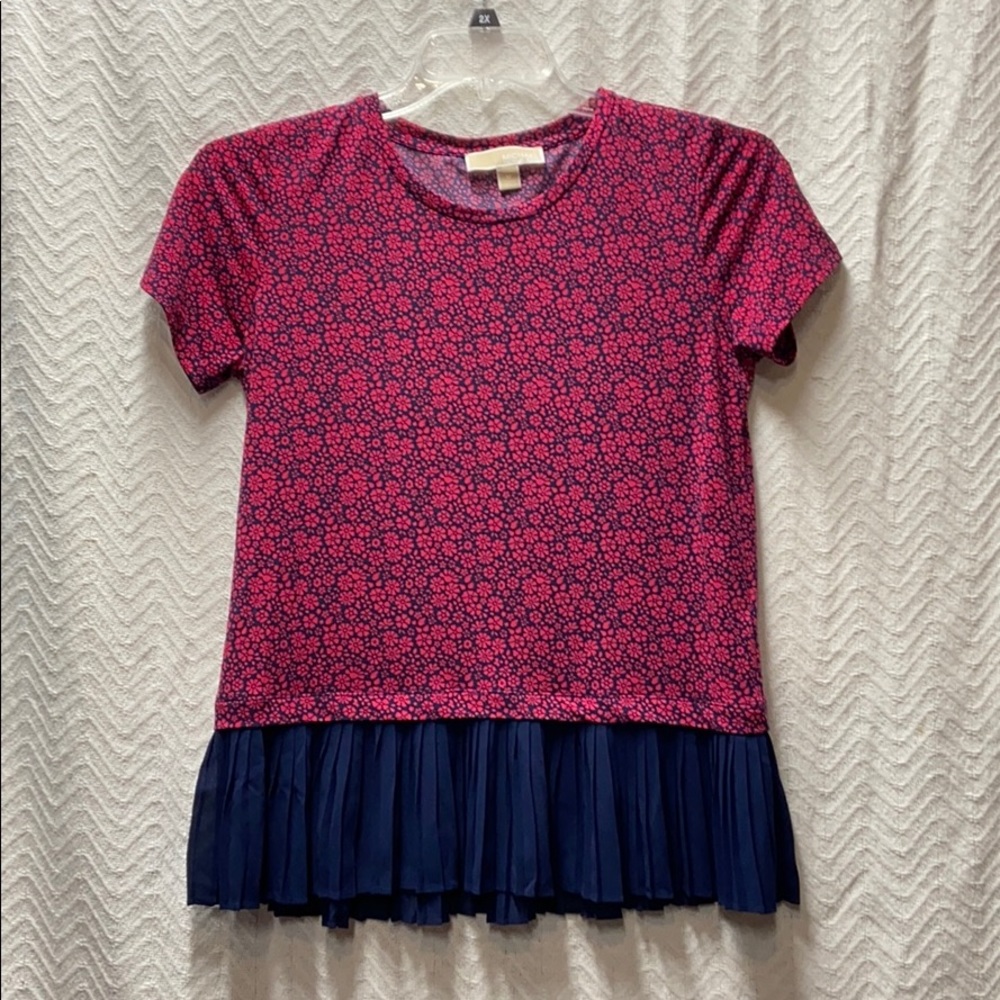 Michael Kors red & blue floral print medium top